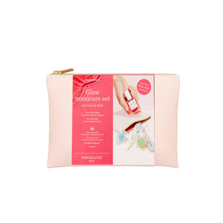 Glow Manicure Set In A Pink Pouch - Active Glow + Cuticule Softener + Cuticule Pusher + Complete Serum + Nail File + Buffer 1 Unit