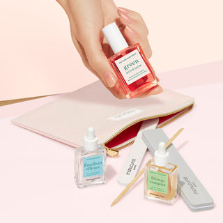 Glow Manicure Set In A Pink Pouch - Active Glow + Cuticule Softener + Cuticule Pusher + Complete Serum + Nail File + Buffer 1 Unit