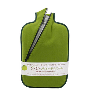 Eco Hot Water Bottle with Green Zip Cover