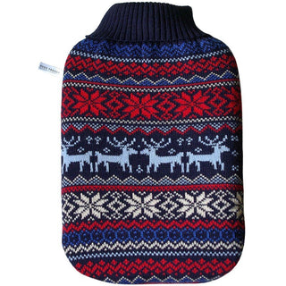 Eco Hot Water Bottle In Knitted Nordic Cover