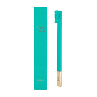 Turquoise Blue Gold Medium Toothbrush