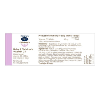 Baby & Children Vitamin D 400iu Drops 15ml