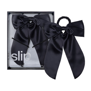 Pure Silk Hair Bow - Black 1 Unit
