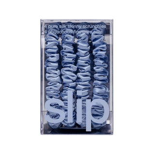 Pure Silk Skinny Scrunchies - Cornflower