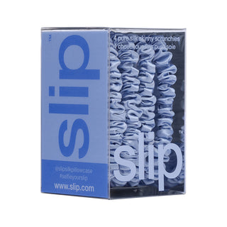 Pure Silk Skinny Scrunchies - Cornflower