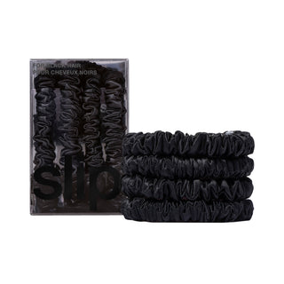 Pure Silk Back To Basics Skinny Scrunchies - Black 1 Unit
