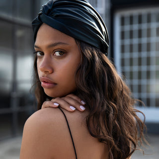 Pure Silk Turban - Black 1 Unit
