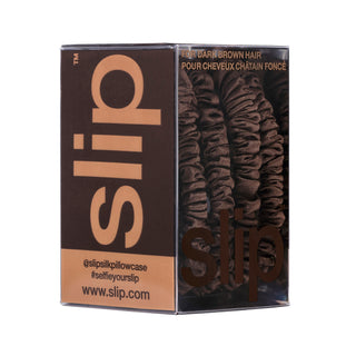 Pure Silk Back To Basics Skinny Scrunchies - Dark Brown 1 Unit