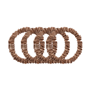 Pure Silk Back To Basics Skinny Scrunchies - Light Brown 1 Unit