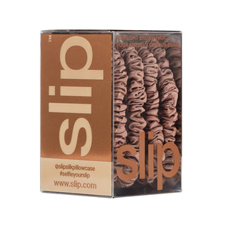 Pure Silk Back To Basics Skinny Scrunchies - Light Brown 1 Unit