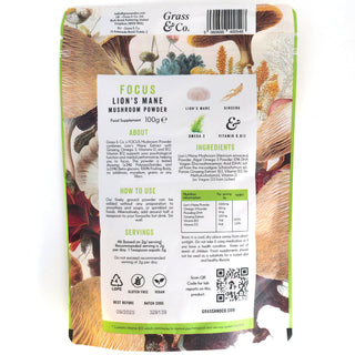 Focus Lion's Mane Mushrooms Powder With Ginseng + Omega-3 100g