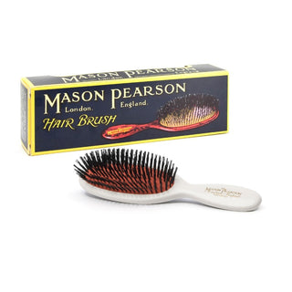Pocket Boar Bristle Hairbrush White B4WH
