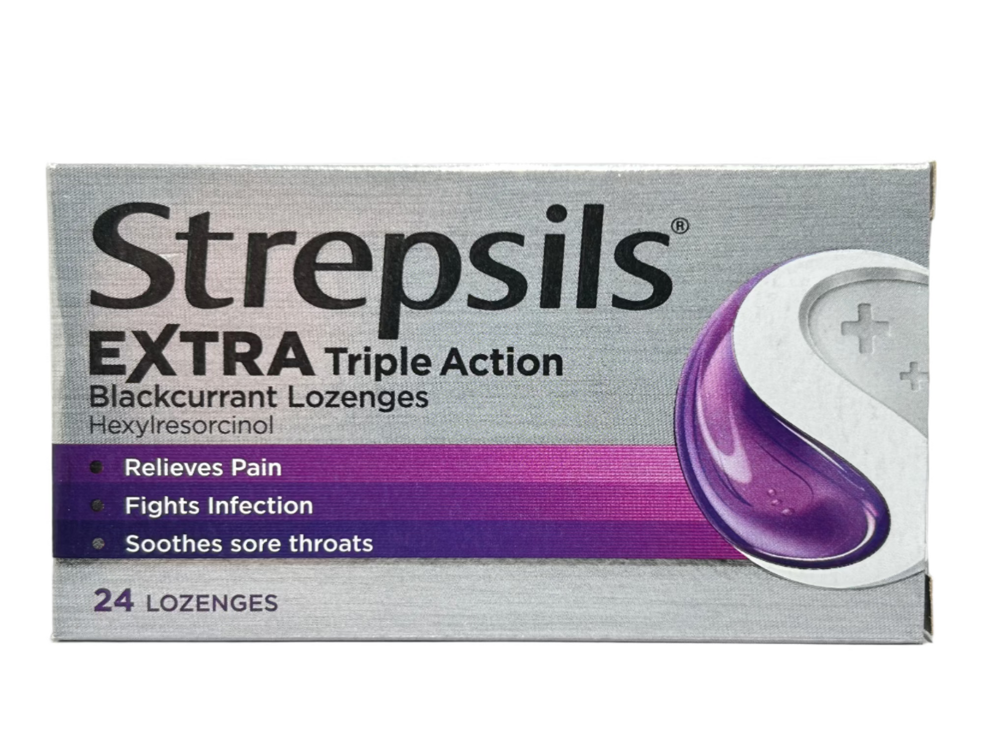 STREPSILS Extra Triple Action Blackcurrant 24 lozenges