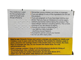 Strepsils Honey & Lemon Lozenges for Sore Throat 36 lozenges