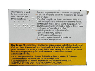 Honey & Lemon Lozenges, for Sore Throat 24 lozenges