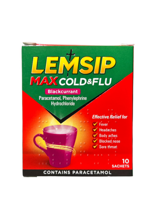 Max Cold & Flu Blackcurrant 10 Sachets