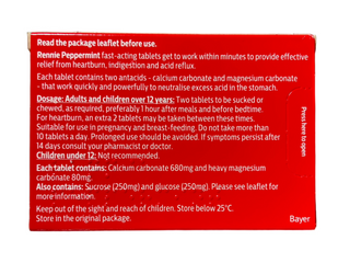 Peppermint Chewable Tablets 72 tablets
