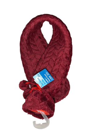 Life Hot Water Bottle + Furry Cover Long Burgundy
