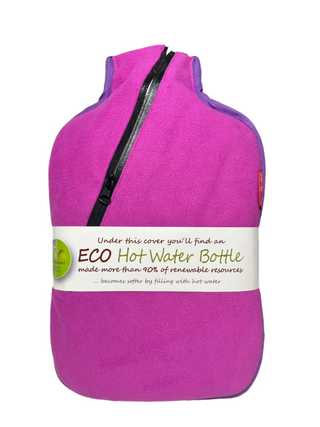 Eco Hot Water Bottle with Berry Zip Cover