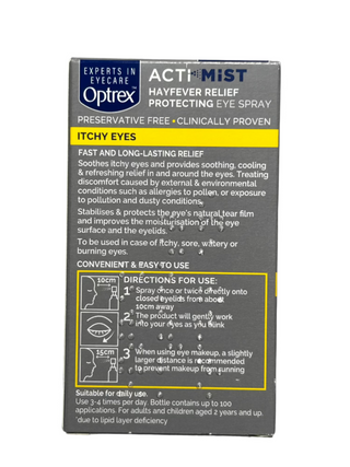 Actimist Hayfever Relief Protecting Eye Spray 10ml