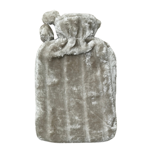 Life Hot Water Bottle + Fur Cover With Pom-Poms