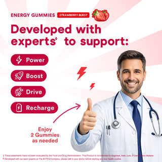 Energy Bytes 60 Strawberry Burst Gummies