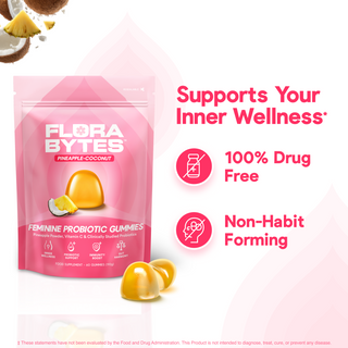Flora Bytes 60 Pineapple-Coconut Gummies