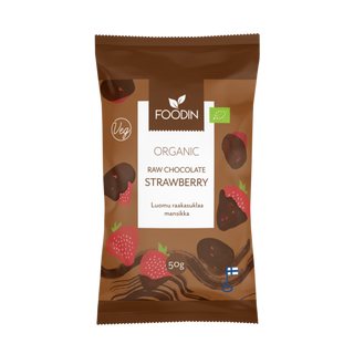 Organic Raw Chocolate Coated Strawberry 50g