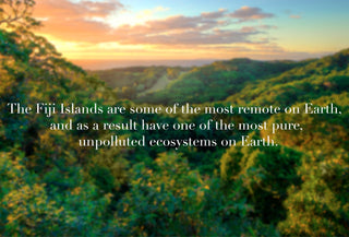 The Fiji Islands are some of the most remote on Earth, and as a result have one of the most pure, unpolluted ecosystems on Earth.