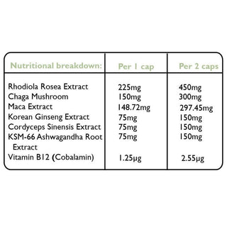 Adaptogen Energy Mushroom Blend 60 capsules