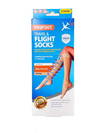 Travel & Flight Socks Size UK 4-8 Natural