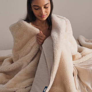 Merino Knit Fleece Calming Blanket - Tropical Sand - Super King