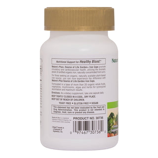 Organic Iron 18mg 30 capsules