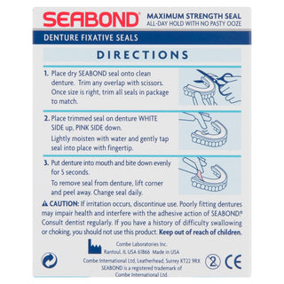 Denture Fixative Seals Lowers 15 units