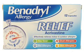 BENADRYL Allergy Relief Capsules 12 capsules