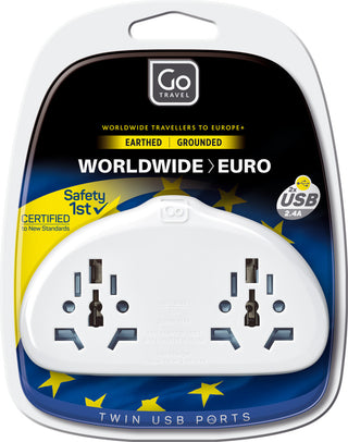 GO TRAVEL World-EU Adaptor Duo + USB