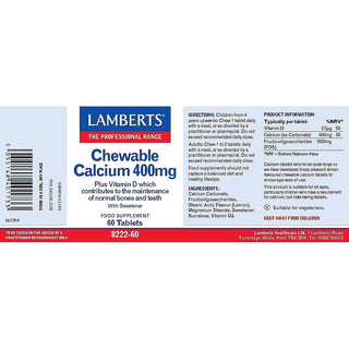 Chewable Calcium 400mg 60 tablets