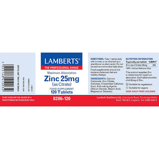 Zinc Citrate 25mg 120 tablets