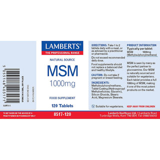 MSM 1000mg 120 capsules