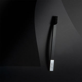 Slim Black Silver Soft Toothbrush