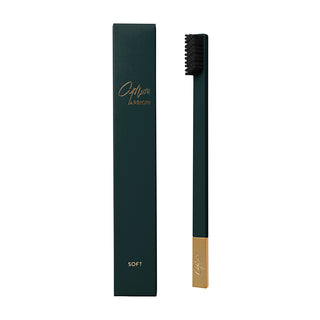 Slim British Racing Green Gold Soft Toothbrush