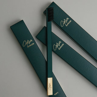 Slim British Racing Green Gold Soft Toothbrush