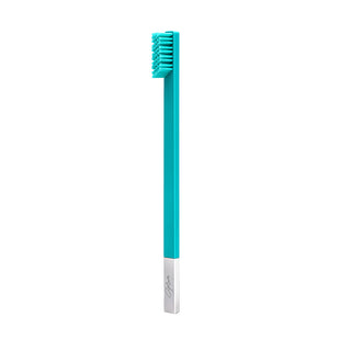 Slim Turquoise Blue Silver Medium Toothbrush