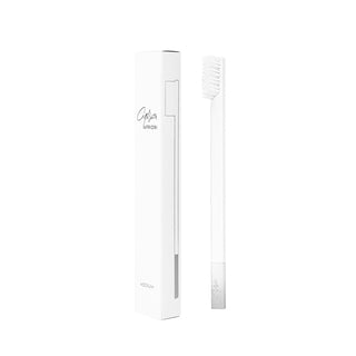 Slim White Silver Medium Toothbrush