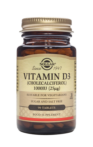 SOLGAR Vitamin D3 (Cholecalciferol) 1000 IU (25µg) 90 tablets