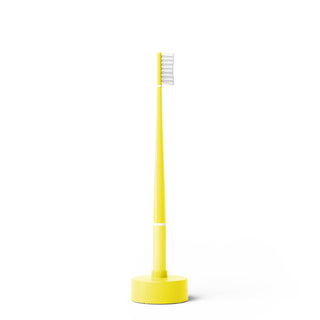 Yellow Echinacea Toothbrush Soft Bristles With Calendar Base