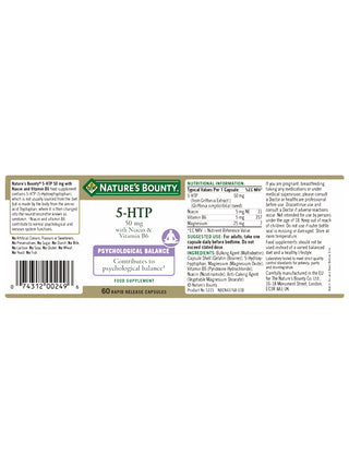 5-HTP 50mg with Niacin and Vitamin B6 60 capsules