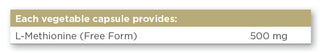 L-Methionine 500mg 30 capsules