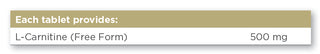 L-Carnitine 500mg 30 tablets