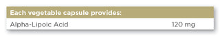 Alpha-Lipoic Acid 120mg 60 capsules